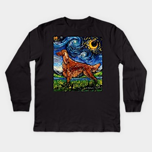 Irish Setter Starry Night Kids Long Sleeve T-Shirt